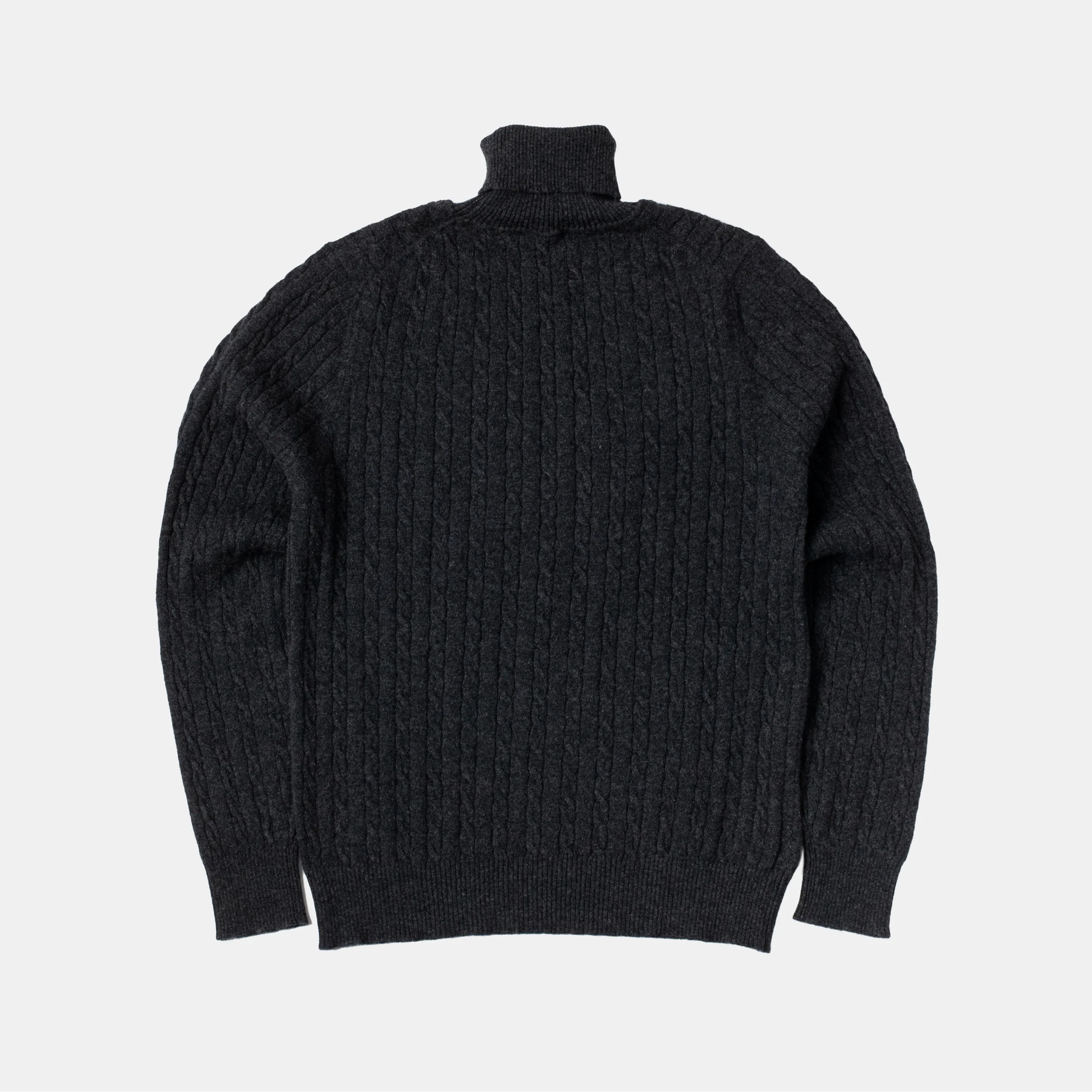 Cashmere Cable-Knit Rollneck Charcoal - Image 3