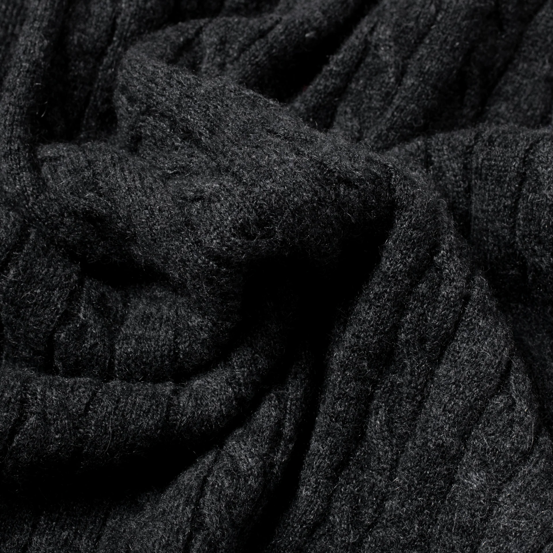 Cashmere Cable-Knit Rollneck Charcoal - Image 4