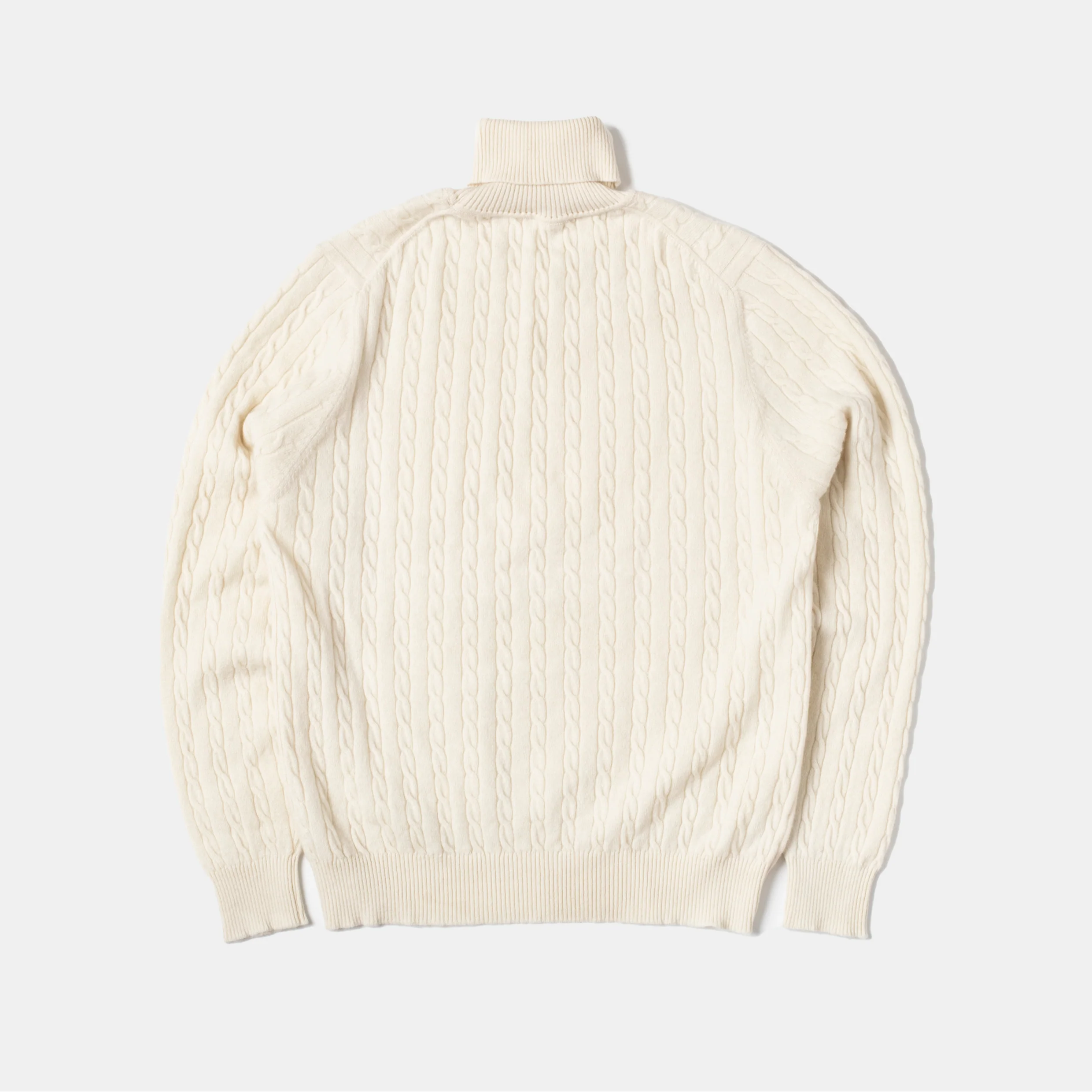 Cashmere Cable-Knit Rollneck Ecru - Image 3