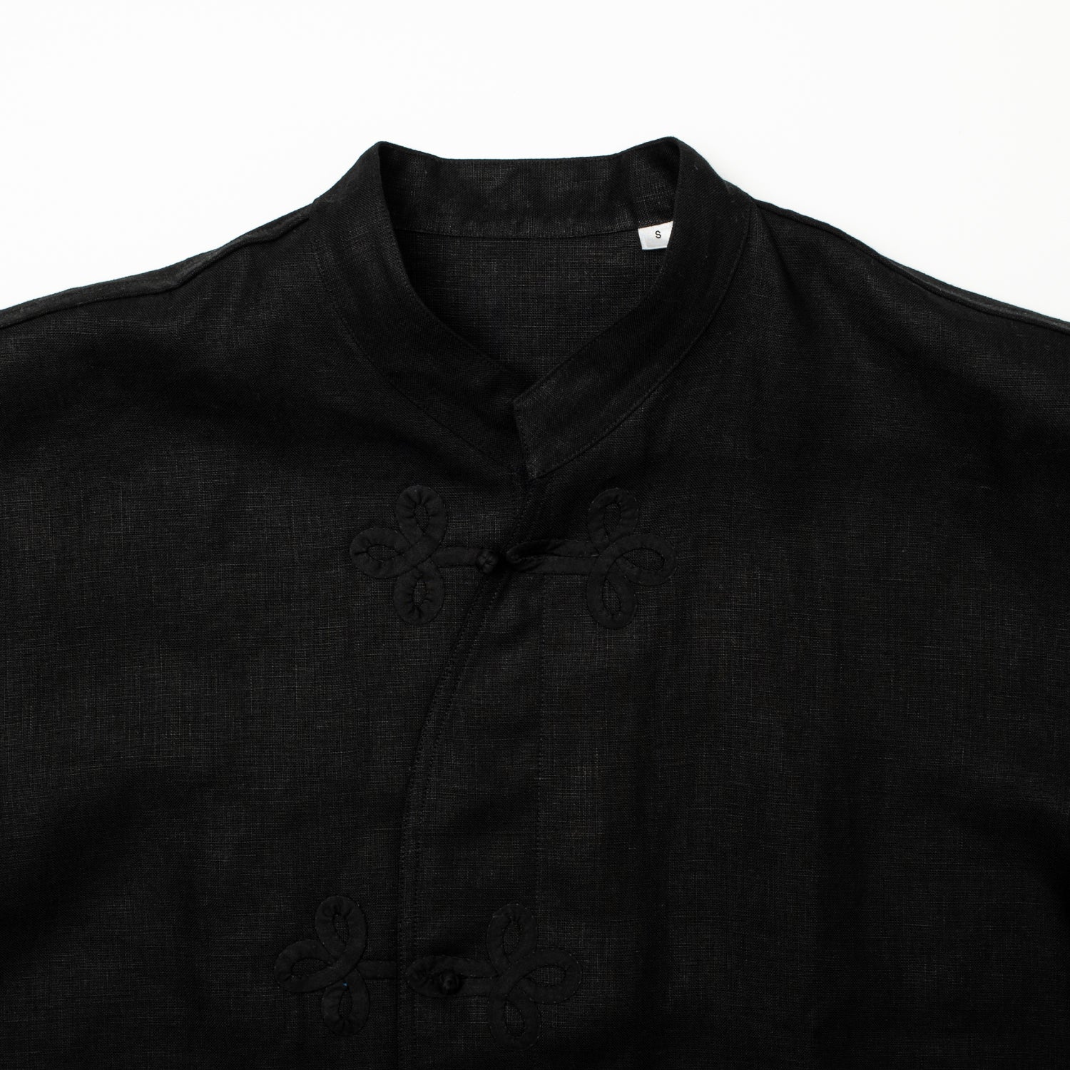 Frogged Button Shirt Black - Image 3