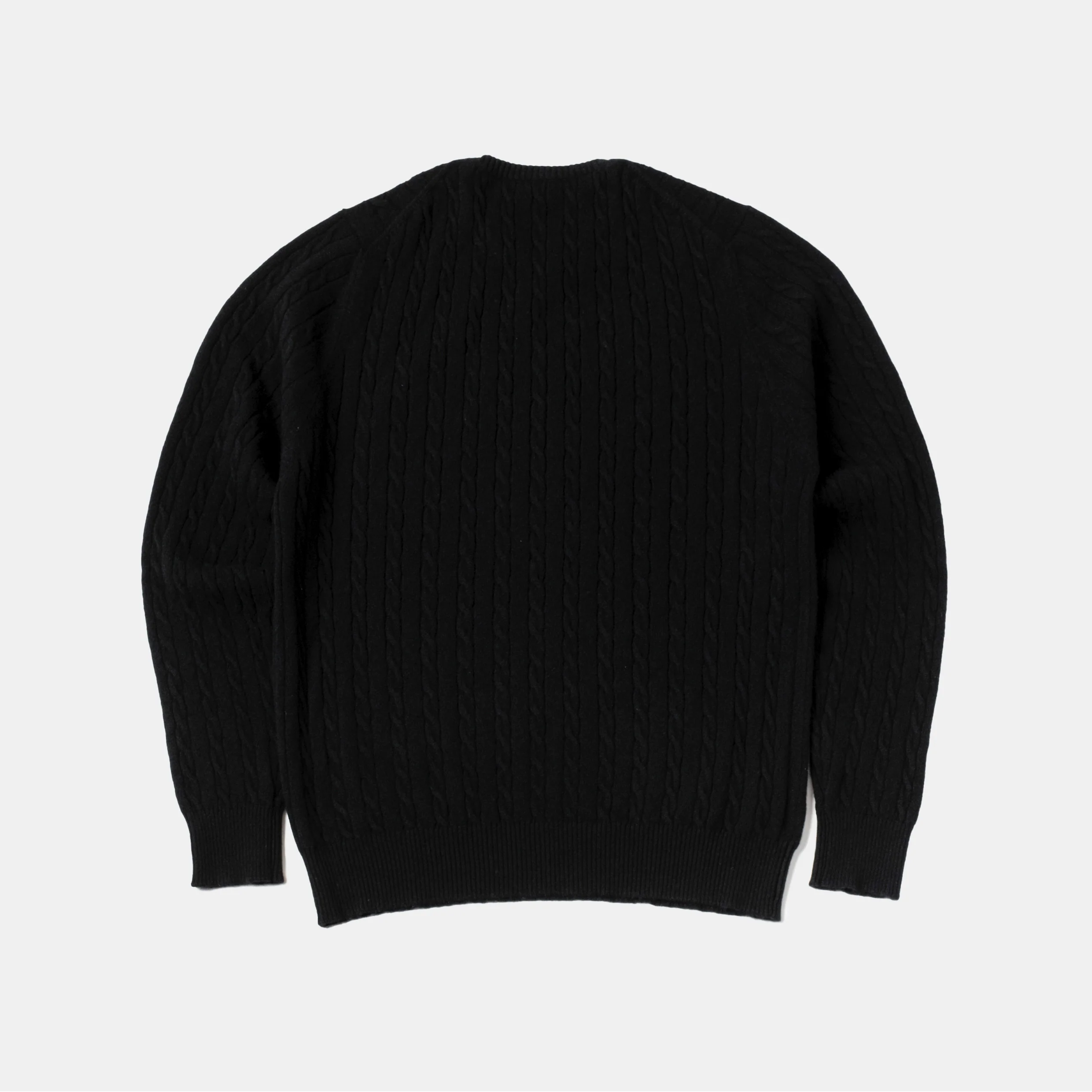 Cashmere Cable-Knit Crewneck Black - Image 3