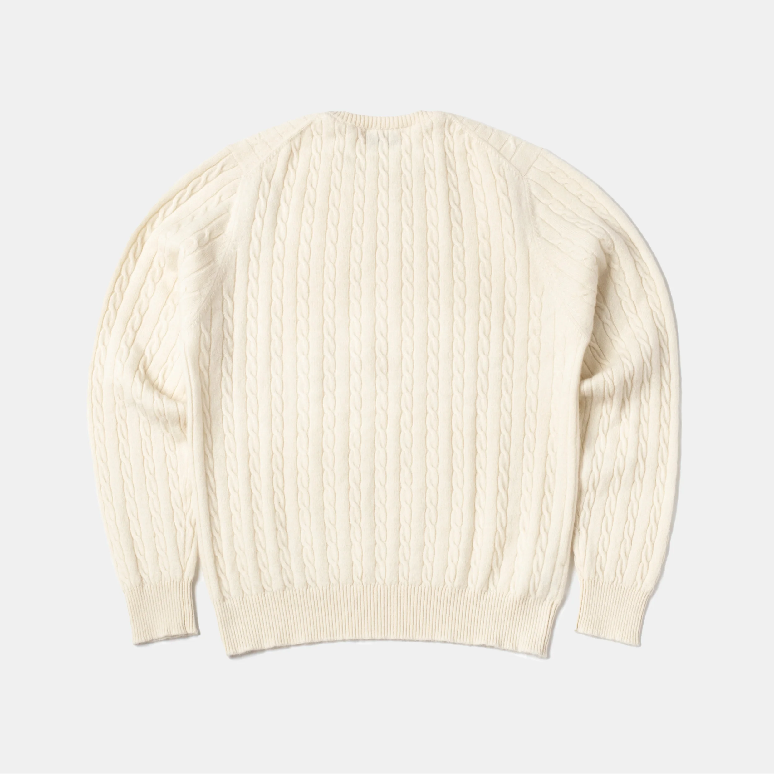 Cashmere Cable-Knit Crewneck Ecru - Image 3