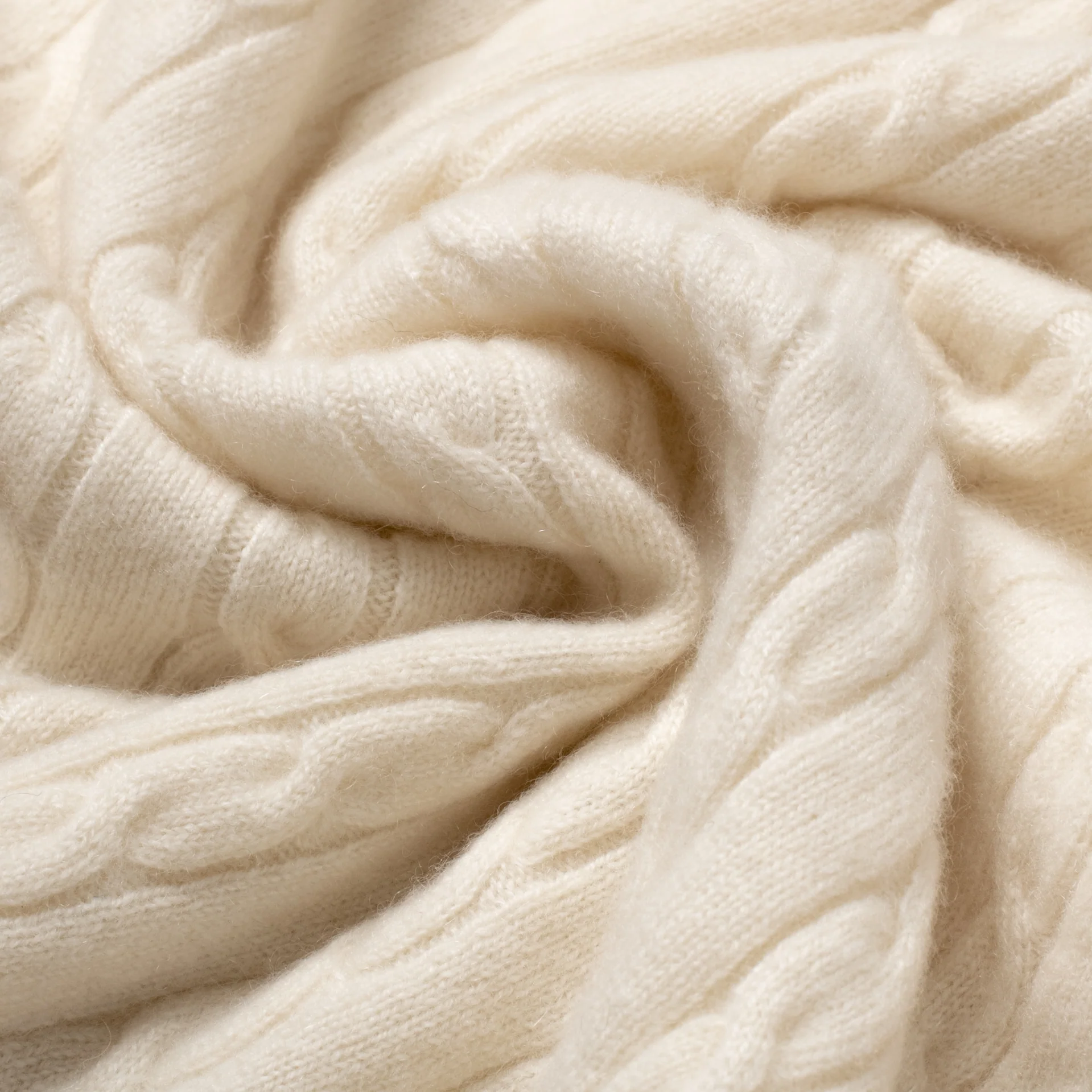 Cashmere Cable-Knit Crewneck Ecru - Image 5