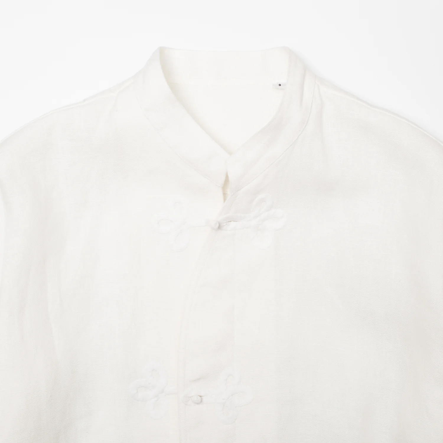 Frogged Button Shirt White - Image 5