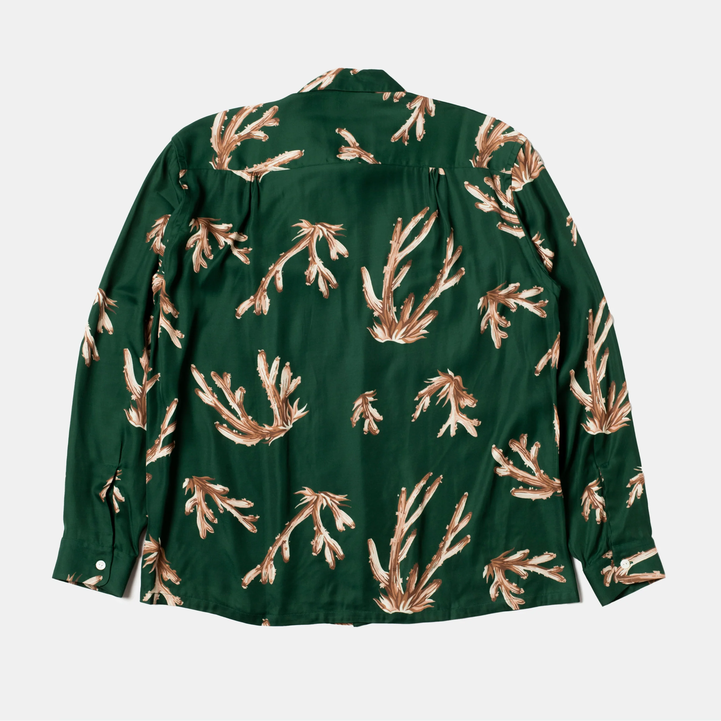 Rayon Shirt Coral Green - Image 3